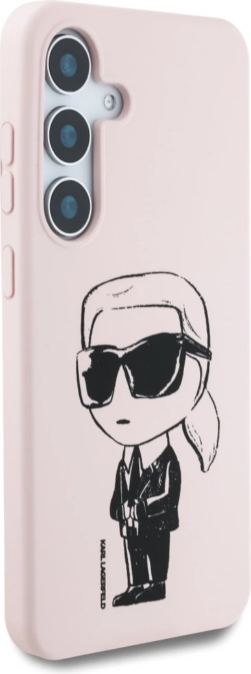 Mbështjellës Karl Lagerfeld Silicone Graffiti Ikonik me MagSafe për Samsung Galaxy S25, rozë