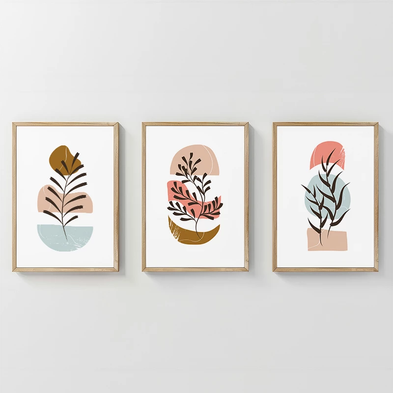 Dekor muri në kornizë Thera triptik, printim digjital, shumëngjyrësh, 33x1.5x48cm