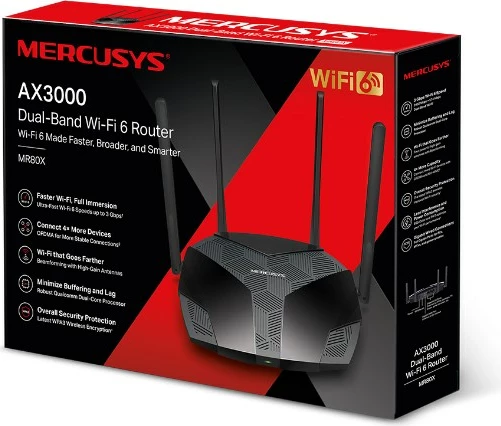 Ruter Mercusys AX3000, Dual-Band WiFi 6