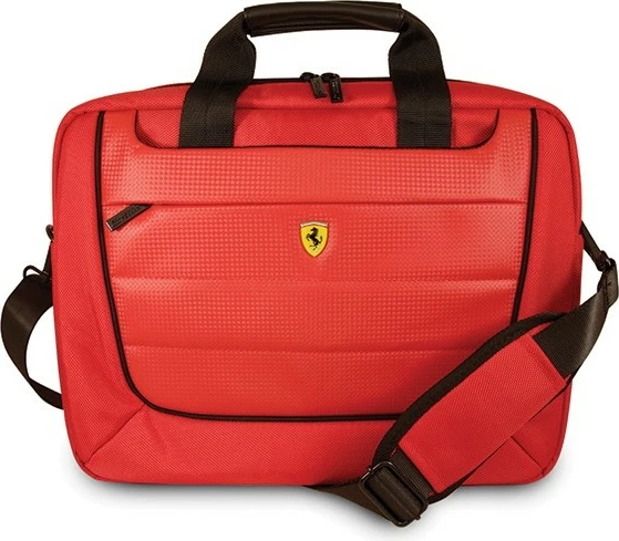 Çantë laptopi, Ferrari, Scuderia FECB15RE (FER000332), 16", 43x33x10 cm, 7 ndarje, najlon/poliester/eko-lëkurë, e kuqe
