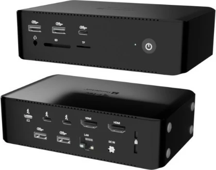 Kasë i-tec Thunderbolt 5 Quattro Display Docking Station, 5x USB, 2.5G LAN, Power Delivery 140W, e zezë