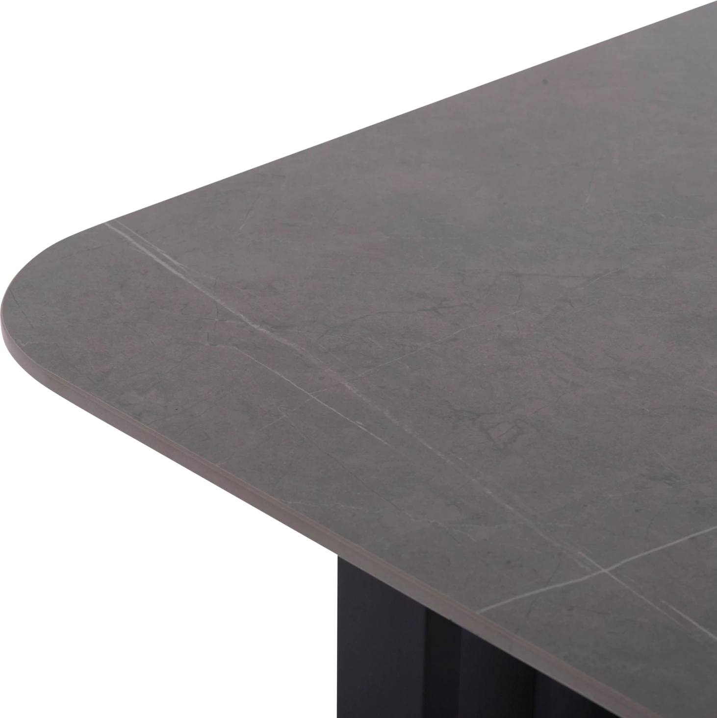 Set lounge për jashtë, 4 pjesë, seria Eternity, alumin anthracite, sipërfaqe guri sinterizuar, ngjyrë gri e errët