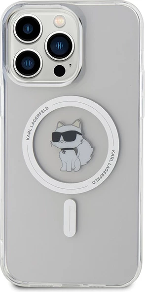 Mbështjellës Karl Lagerfeld IML Choupette MagSafe për iPhone 15 Pro Max, transparent