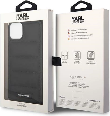 Mbështjellës Karl Lagerfeld KLHCP14MPSQAK për iPhone 14 Plus 6.7", hardcase, i zi