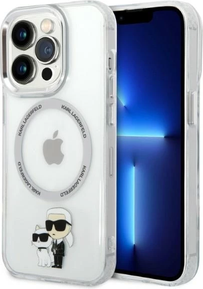 Mbështjellës Karl Lagerfeld Karl&Choupette MagSafe për iPhone 14 Pro, Transparent