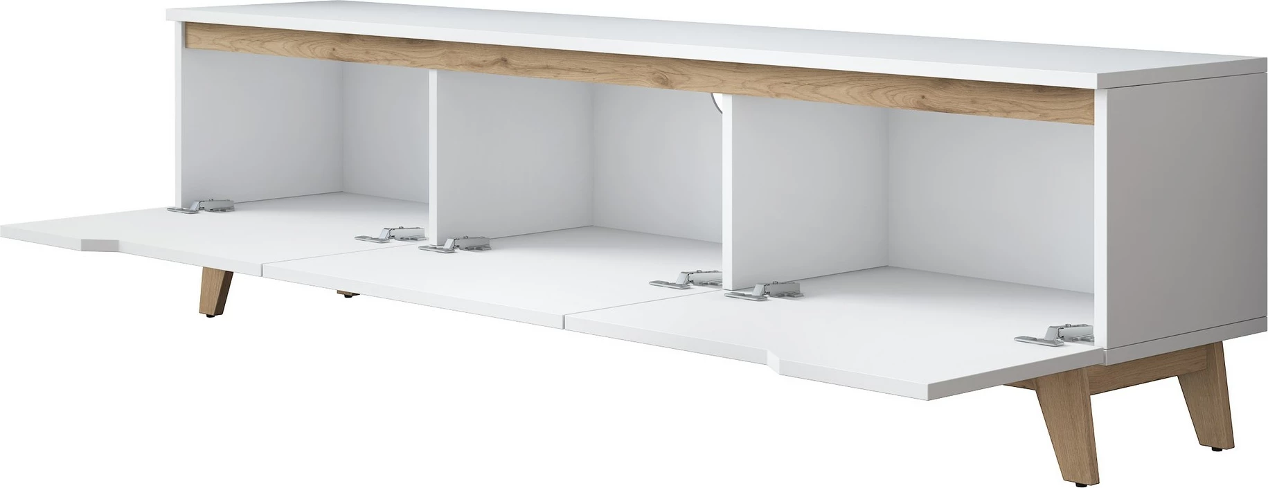 Komodë TV Hanah Home, D1 - 2472, ngjyrë e bardhë dhe arre