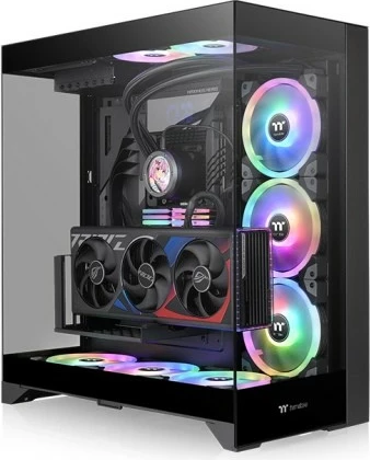 Kasë kompjuteri, Thermaltake, CTE E550 TG, midi tower ATX/E-ATX me qelq të temperuar, USB-C, 8 fole disku, e zezë