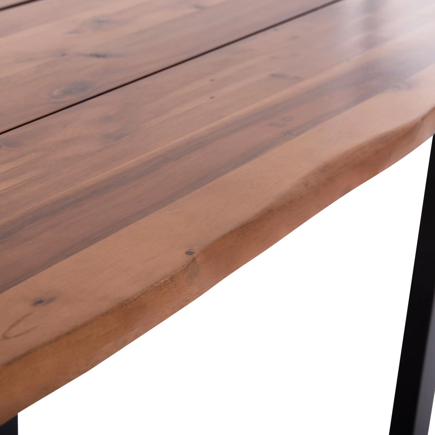 Tavolinë ngrënieje për jashtë, dru akacie natyrale, këmbë metalike, FRIGGO FH6296.02, 140x80x76cm