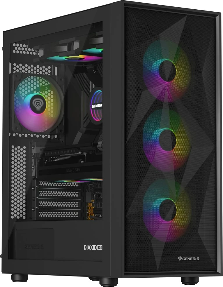 Kasë ftohëse me ujë GENESIS NLG-2319 për procesor, 2 ventilatorë, RGB, e zezë