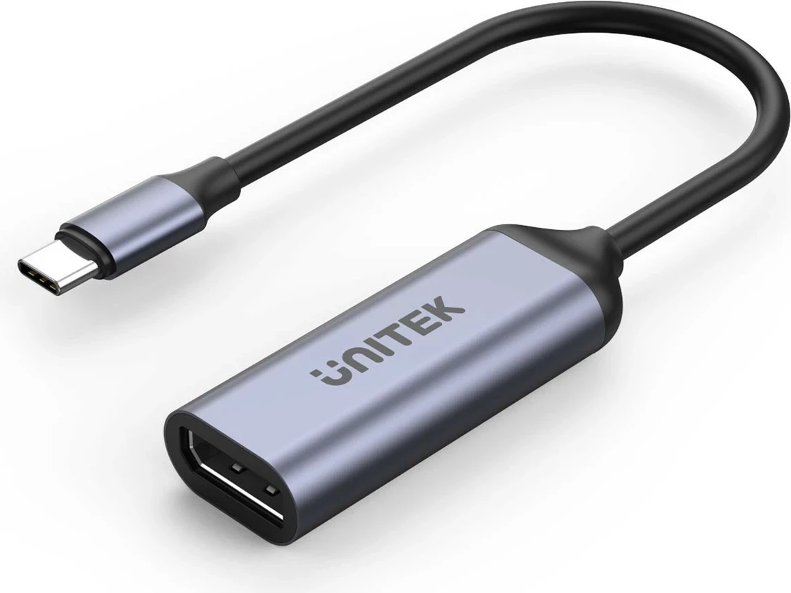 Adapter Unitek USB-C në DisplayPort 1.4 8K 60Hz, zi-argjendtë