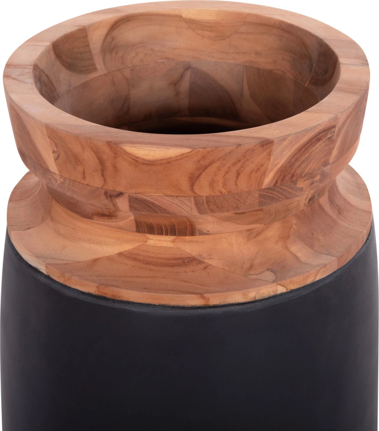 Vazo dekorative për dysheme LINTER, fibër-cement, ngjyrë e zezë, dru tik, FH4662.01S, 34x60cm