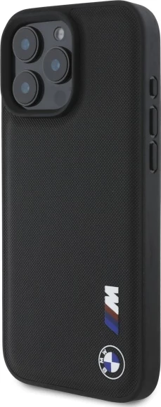 Mbështjellës, BMW, Smooth Rubber Logo, për iPhone 16 Pro Max, i zi