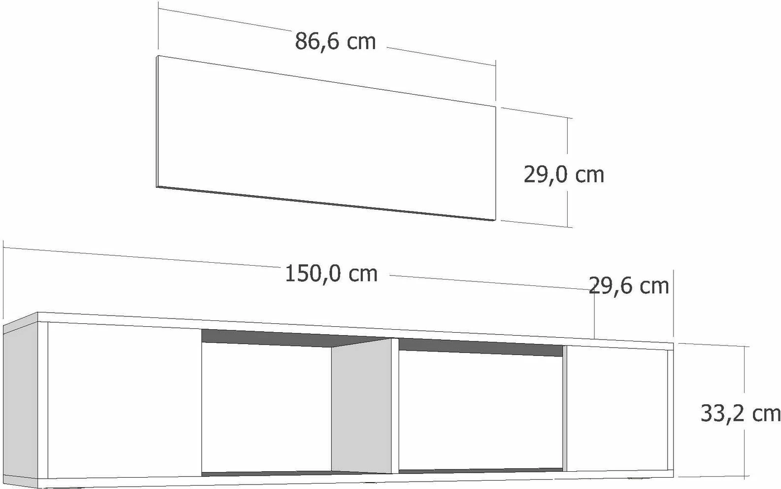 Komodë TV Skye Decor, anthracite, Kodaks L2
