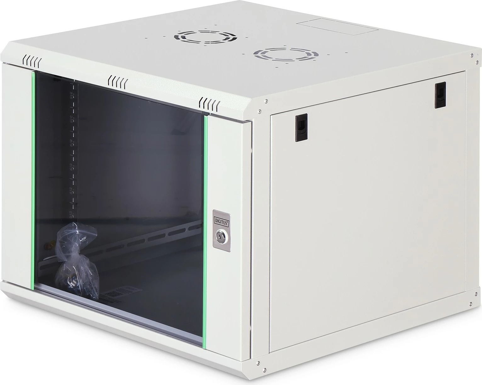 Kasë rrjeti Digitus Dynamic Basic 9U, 600x600mm, derë xhami, gri