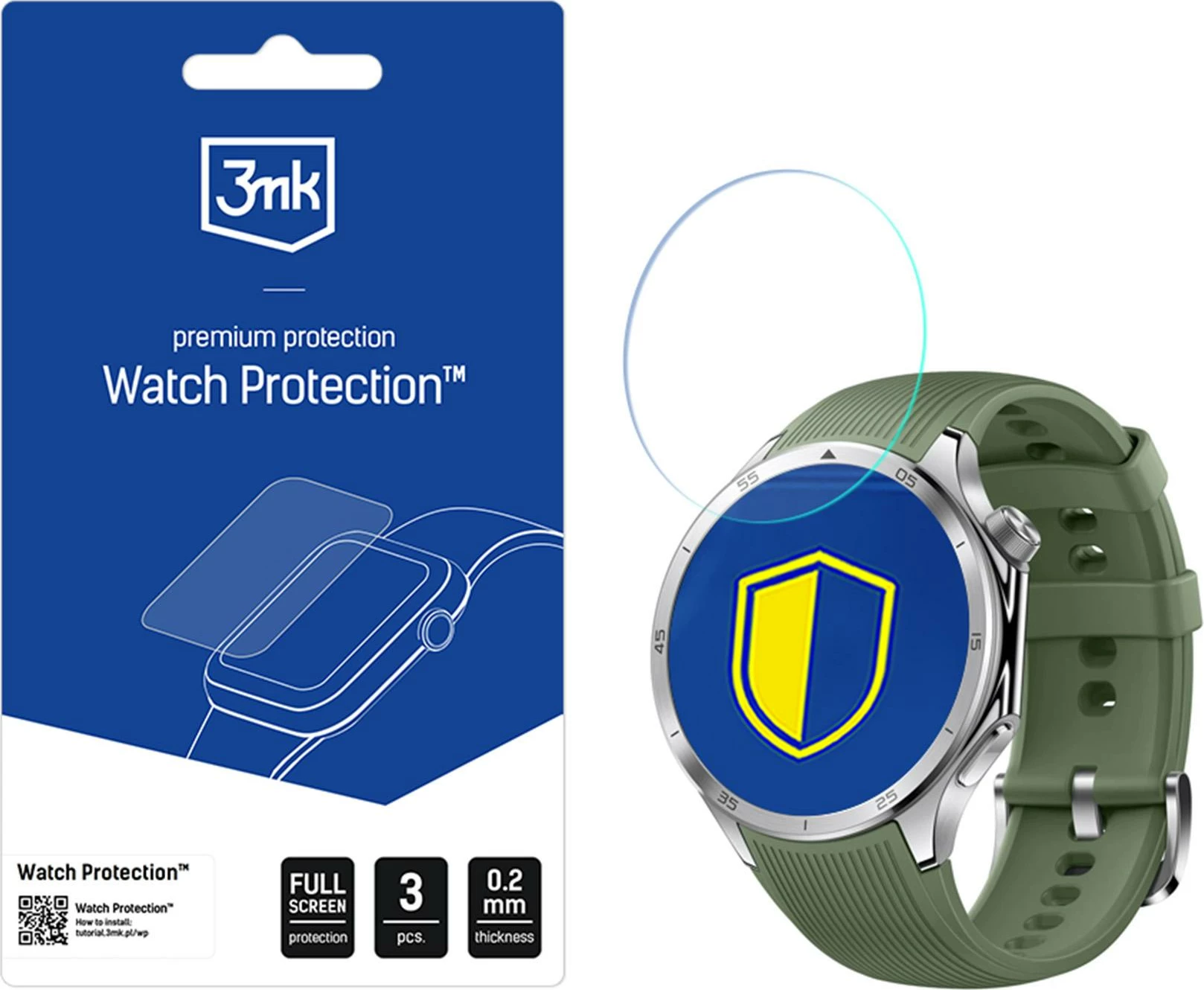 Xham mbrojtës hibrid 3mk Protection për OnePlus Watch 3, 3 copë