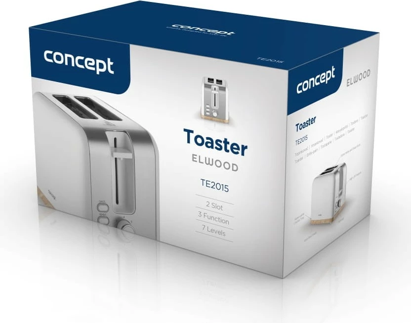 Toaster Concept Elwood TE2015, 2 feta, i bardhë