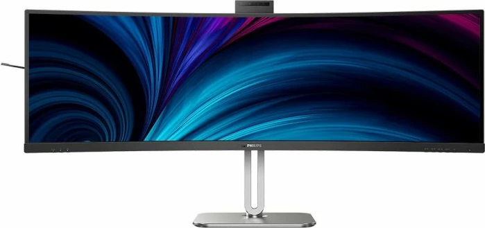 Monitor Philips 49B2U6900CH 48.8" VA DQHD 5120×1440 75Hz USB-C PD 100W, i lakuar 1800R, me webcam 5MP IR, KVM