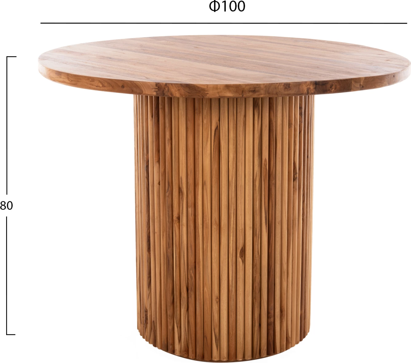 Tavolinë ngrënieje DREMA1, dru tik i fortë, rrumbullake, 100x80cm, trashësi 3cm