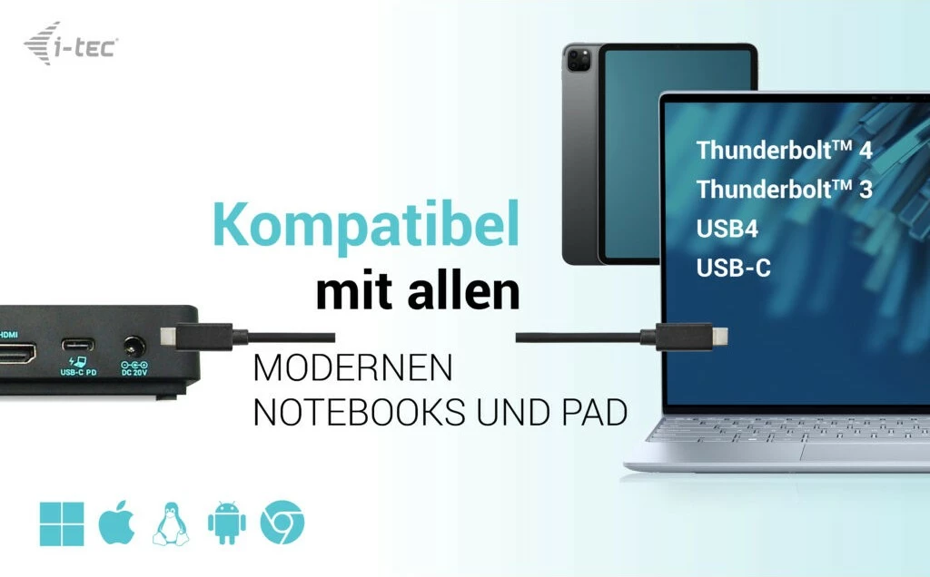 Docking station I-Tec USB-C Triple Display Gen 2 Pro, 100W, 3x monitor, 6x USB, LAN, e zezë