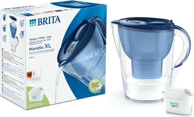 Ibrik filtrues uji Brita Marella XL Maxtra PRO, 3.5L, Blu