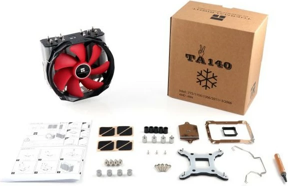 Ftohës ajri Thermalright TA140, 14 cm, 5 tuba termikë, 45 fletë, e zezë/e kuqe/e hirtë