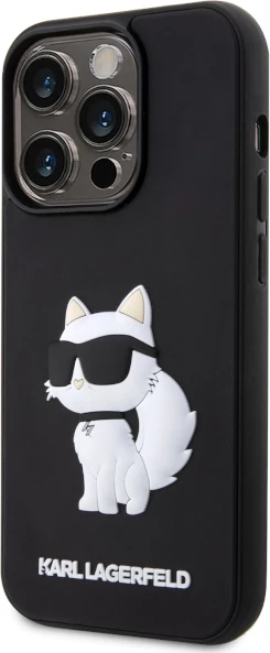 Mbështjellës Karl Lagerfeld KLHCP14X3DRKHNK për iPhone 14 Pro Max 6.7", 3D Rubber Choupette, i zi