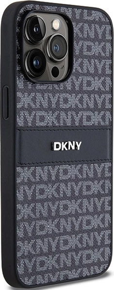 Mbështjellës DKNY Mono Stripe & Metal Logo për iPhone 14 Pro Max, i zi