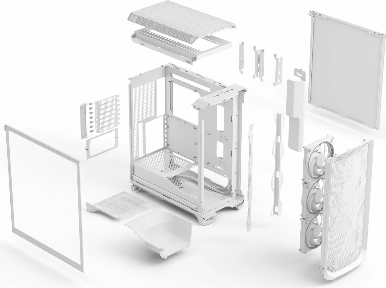 Kasë Fractal Design Meshify 3, RGB, ATX, e bardhë