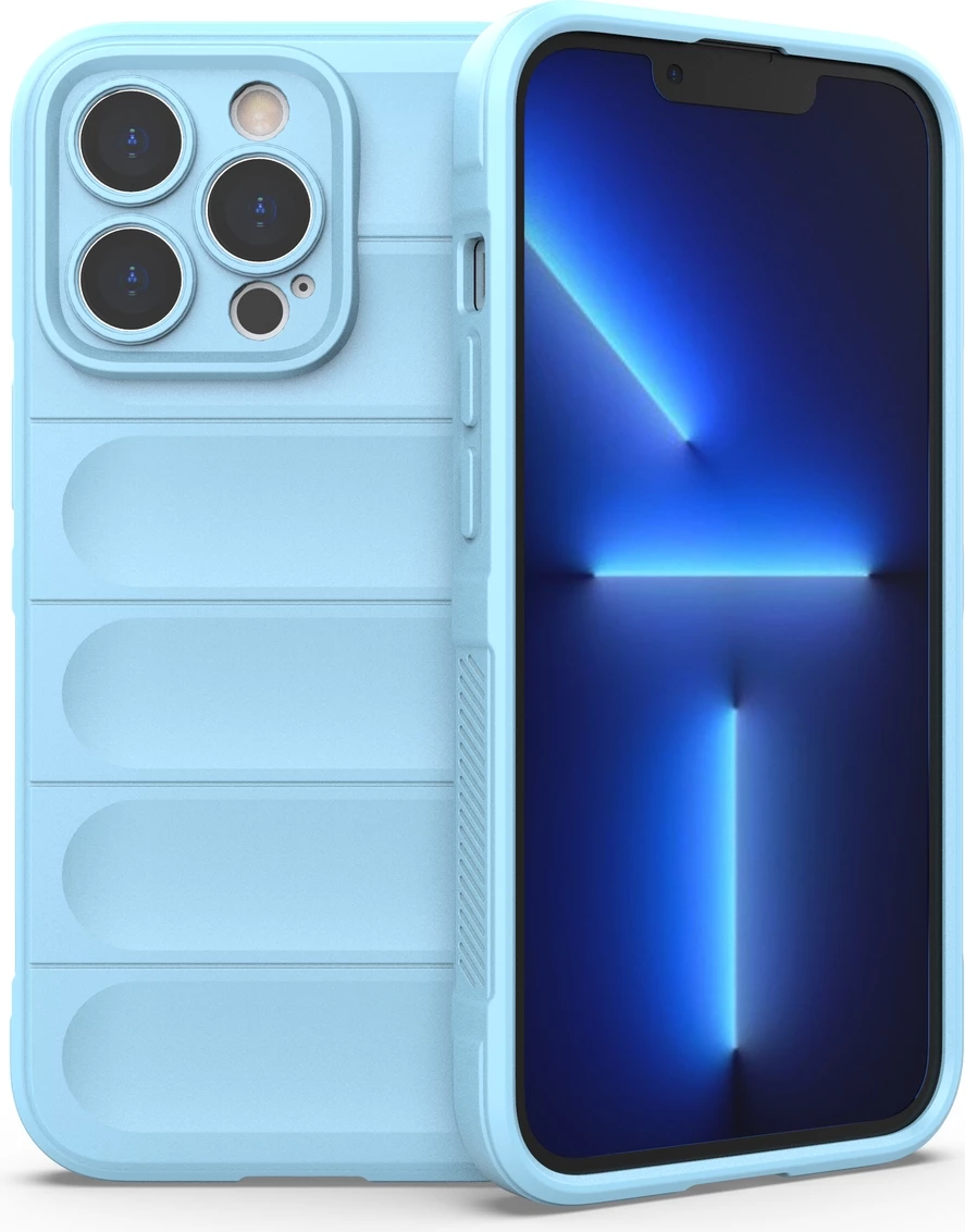 Mbështjellës Hurtel Magic Shield Case për iPhone 13 Pro, fleksibël, i blinduar, Kaltër e lehtë