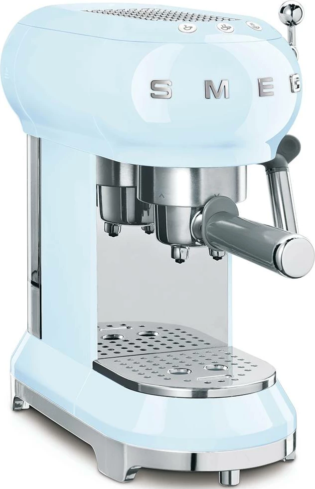 Aparat espresso Smeg ECF01PBEU, 1.1 L, 15 bar, manual, Thermoblock, blu pastel