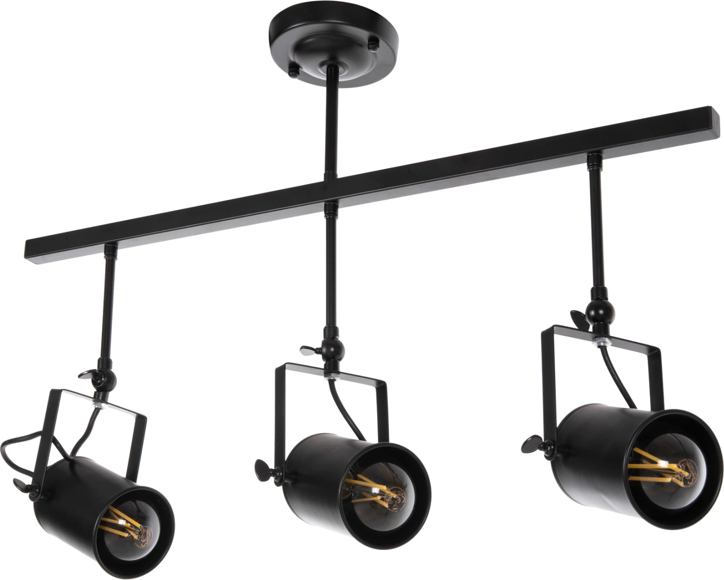 Llambë tavanore me 3 spote, metal i zi, FH4124, 70,5x14x50H cm