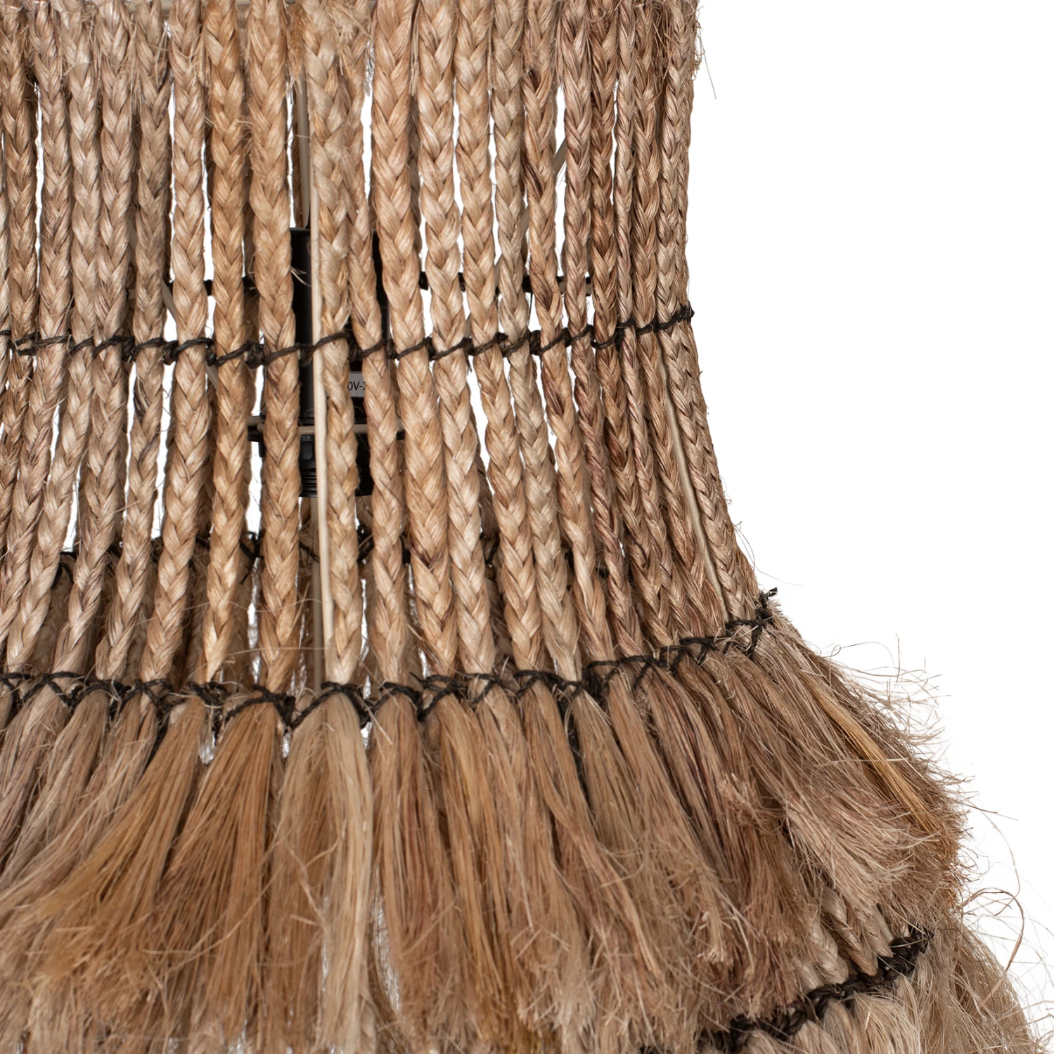 Llambë varëse tavani cilindrike, fibra abaka, ngjyrë natyrale, 40x40x50H cm, FH7770