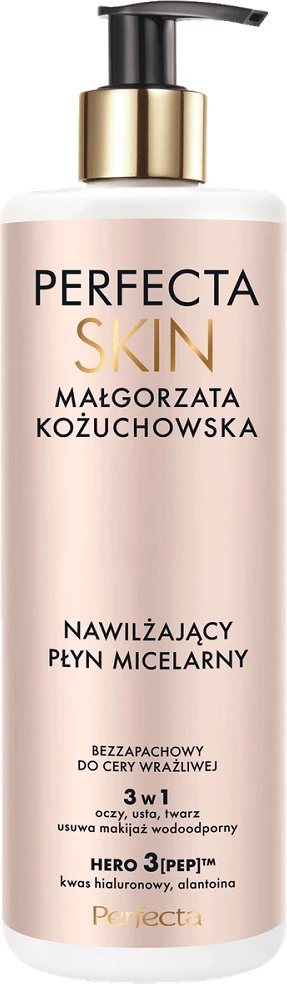 Ujë micelar 3-në-1 për femra Perfecta Małgorzata Kożuchowska Skin Moisturizing, 400ml