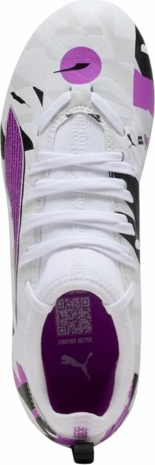 Atlete futbolli Puma për fëmijë, të bardha dhe vjollcë