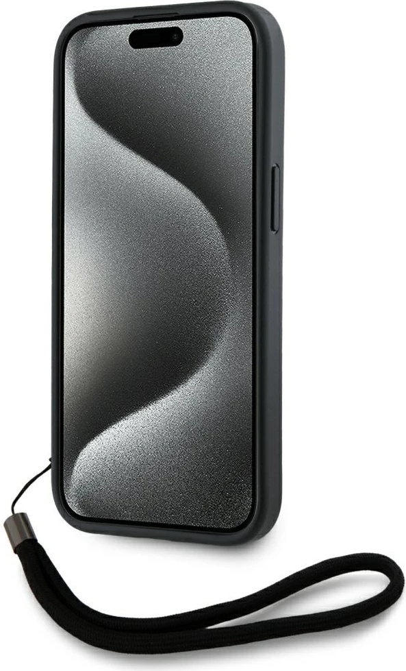 Mbështjellës Karl Lagerfeld Saffiano Athleisure Stripes Cord për iPhone 15, Rozë