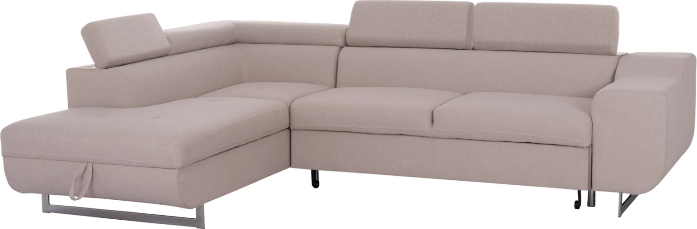 Kënd-sofë me hapësirë për depo, Encore FH3301.03L, material bezhë, 285x205x90cm