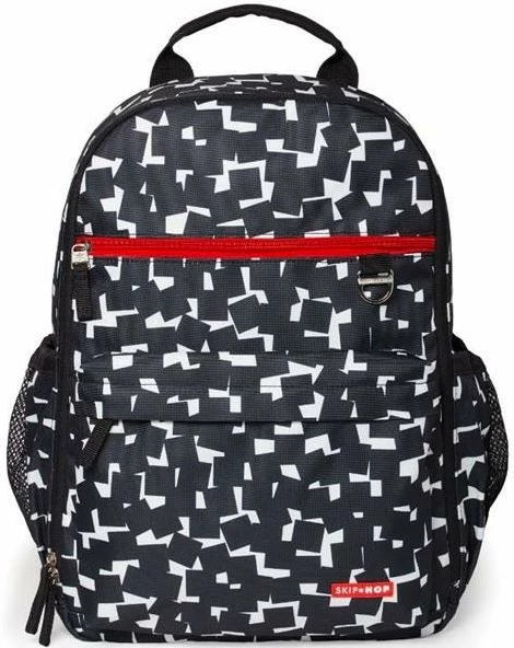 Çantë shpine Skip Hop Duo Signature Cubes, 43x33x15 cm, zi/kuqe/bardhë