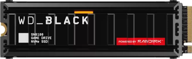 SSD NVMe SanDisk WD Black SN8100 WDS100T1XHM 1TB M.2 2280 PCIe 5.0 me ftohës RGB, e zezë