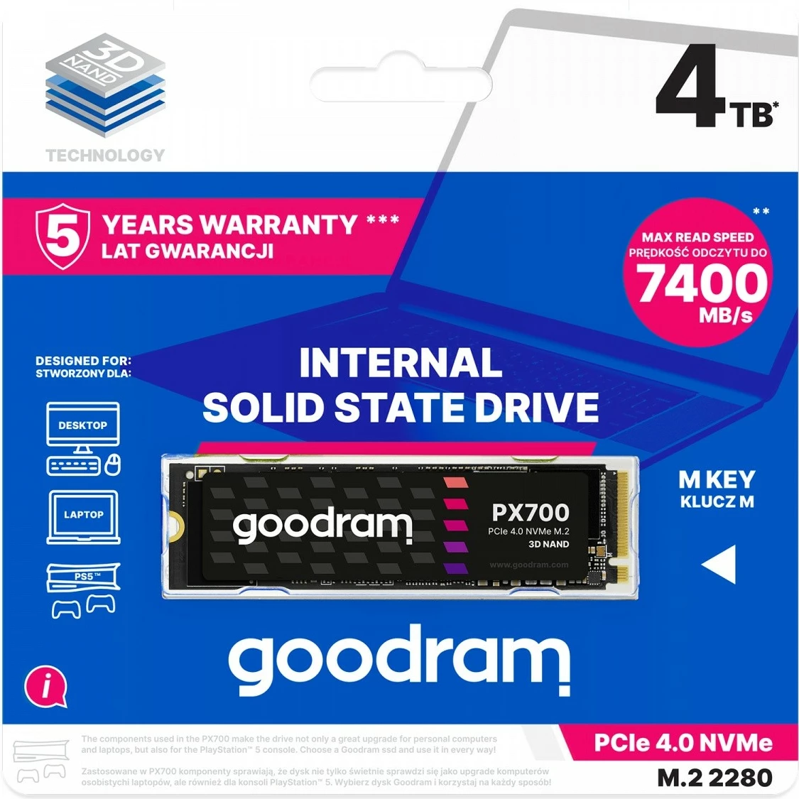 SSD GOODRAM PX700 4TB M.2 2280 PCIe 4.0, i zi