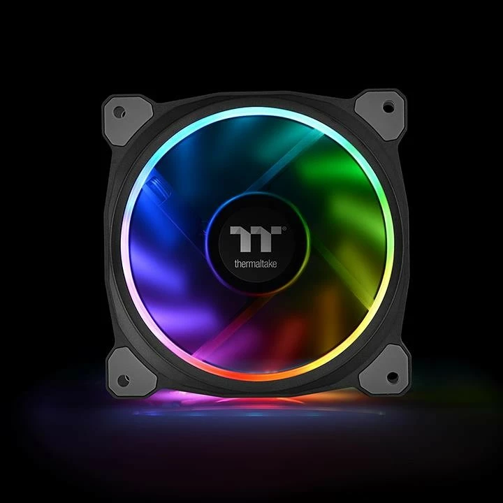 Ventilatorë RGB Thermaltake Riing Plus 12, set 3x120mm me LED, i zi
