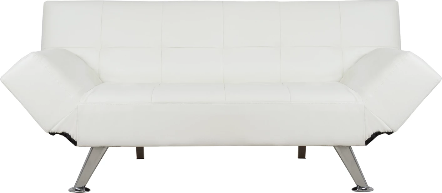 Divan/Shtrat FH3001.01 Thom me krahë të palosshëm, PU i bardhë, 189x93x82 cm