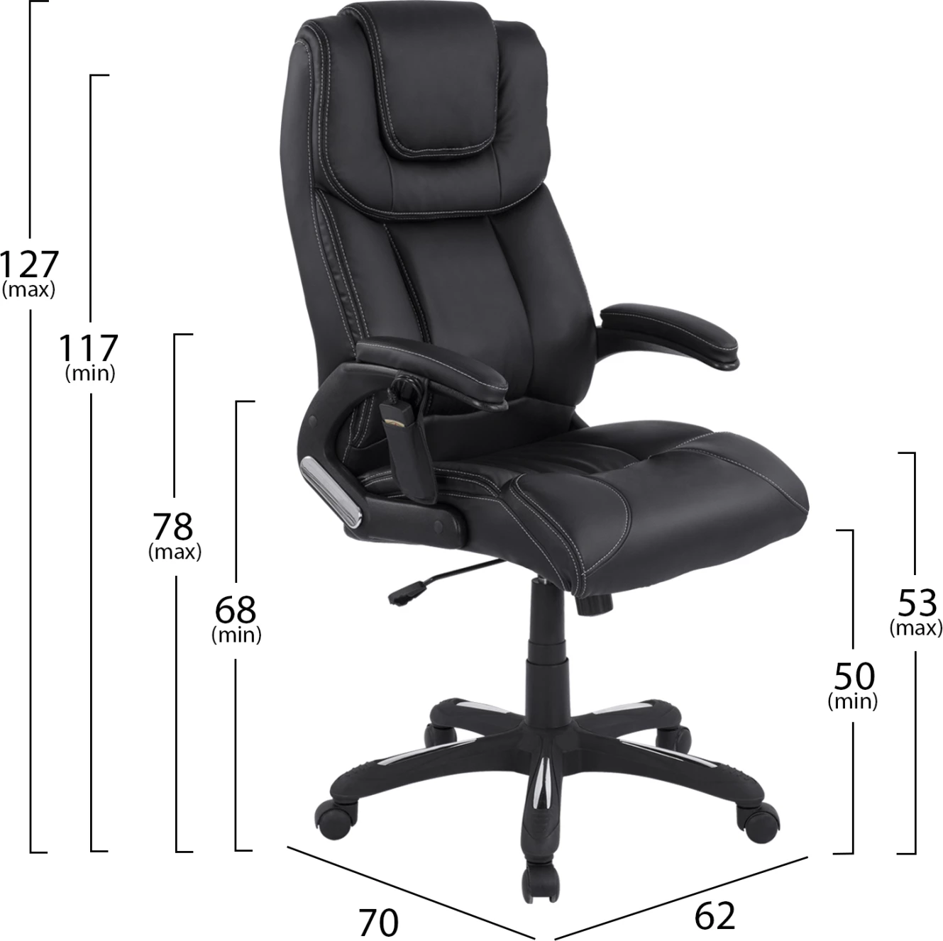 Karrige masazhi për zyre FH1050.01 ngjyrë e zezë