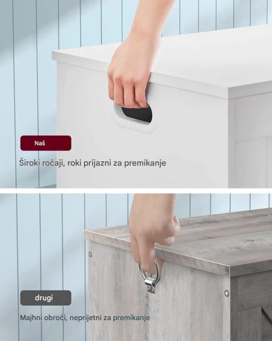 Bankë ruajtjeje VASAGLE LHS11WTV1 40 x 76 x 48 cm, e bardhë