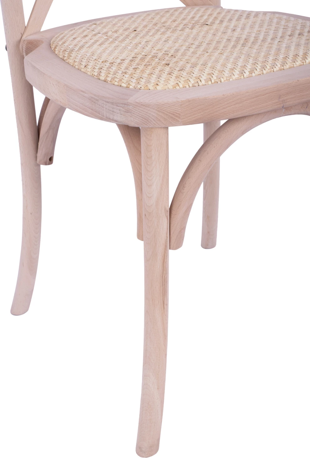 Karrige Owen prej druri, e grumbullueshme, prej druri ahu, e papërpunuar, me shpinë të kryqëzuar, FH8575.20, 45x55,5x90 cm