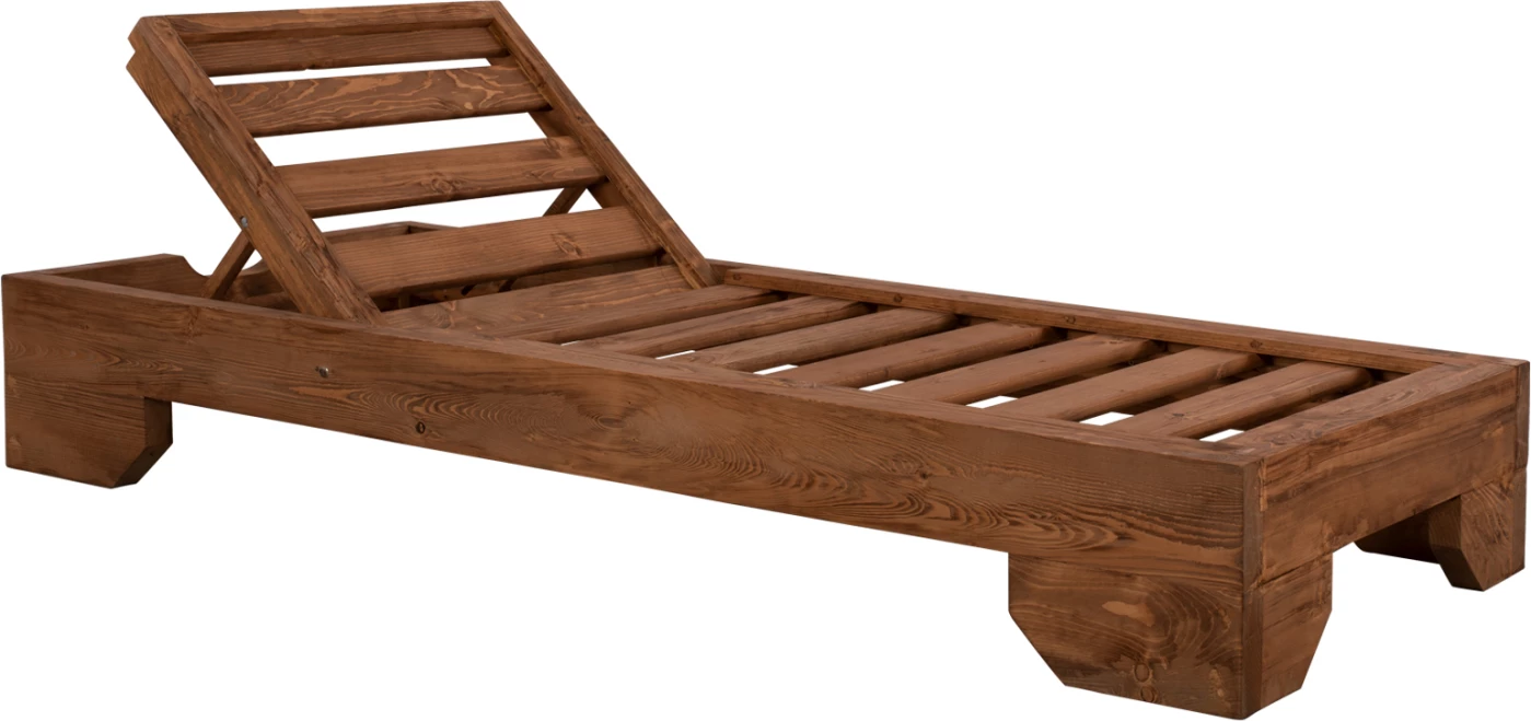 Shezllon druri i rëndë, ngjyrë arre, FH5646.01, 204x77,5x29 cm