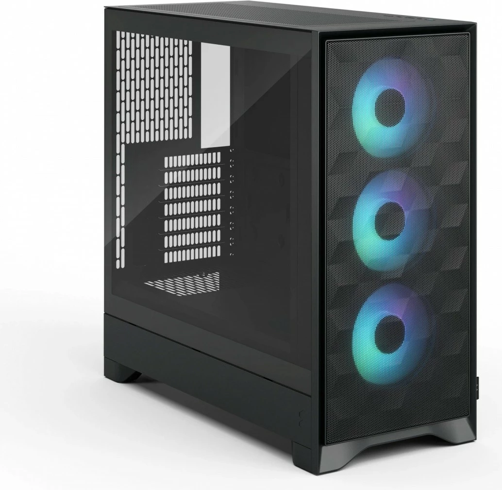 Kasë Fractal Design Pop 2 Air FD-C-POA2A-03, Midi Tower ATX, x3 120mm RGB, panel anësor xham i temperuar (TG), USB-C, e zezë