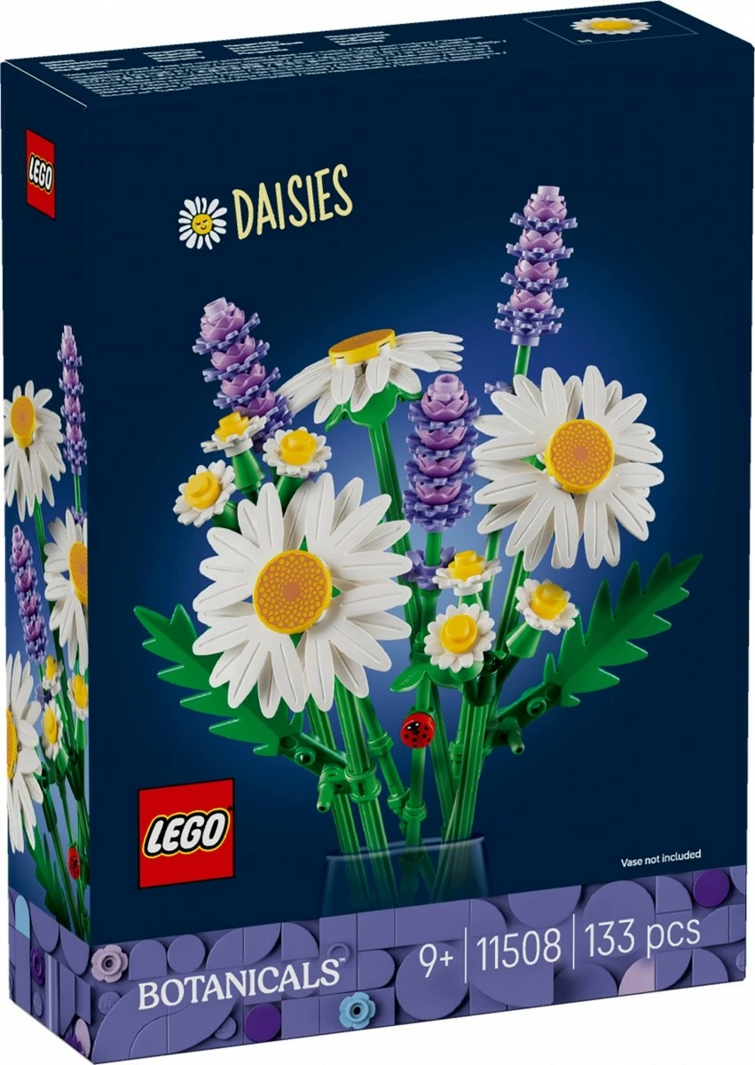 Set lodrash ndërtimi, LEGO, 11508 Botanicals Daisies, 133 pjesë, 9+