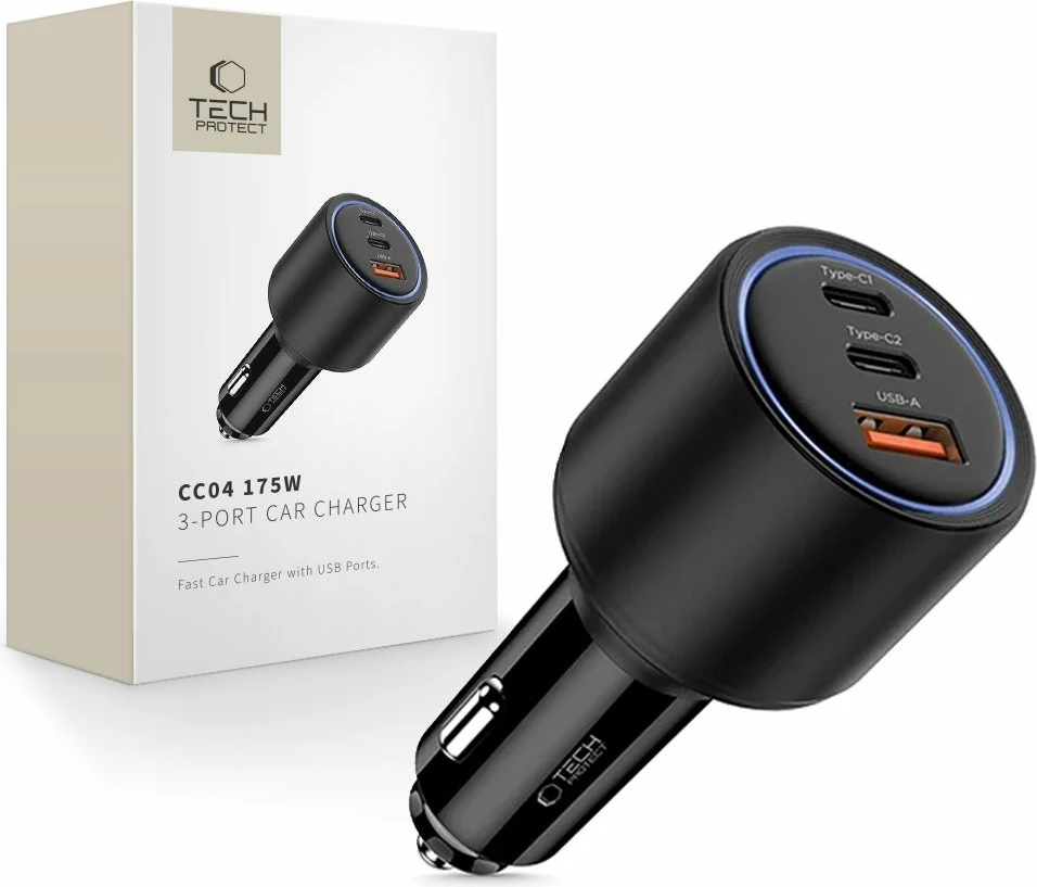 Karikues veture Tech-Protect CC04, 3 porta, 175W, i zi