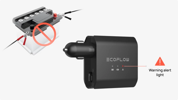 Karikues automatik i mençur i baterisë së veturës EcoFlow Smart Auto Battery Charger 12/24V, 5000801002, e zezë, set me kabllo XT60 me kllapa