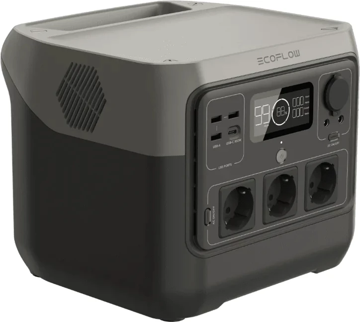 Stacion energjie portativ, ECOFLOW River 2 Pro, 768Wh 800W (X-Boost 1600W), karikim 70 min, i zi/gri